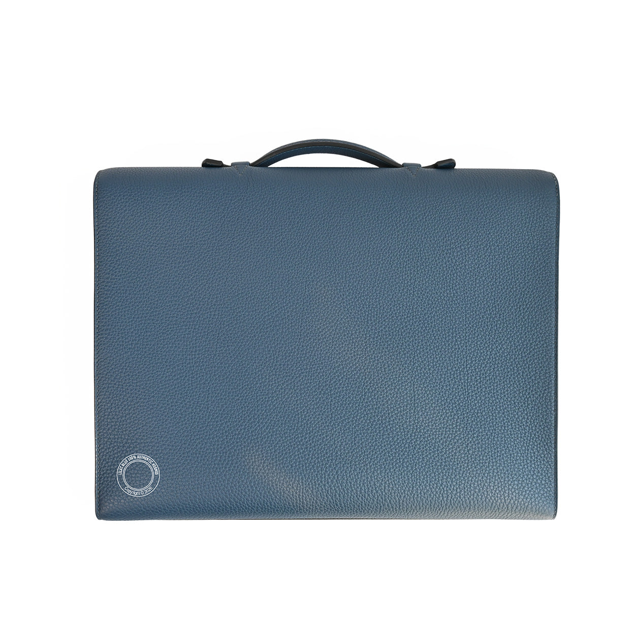 Hermes Sac a Depeches Light 37cm in Bleu de Prusse Togo leather and palladium hardware