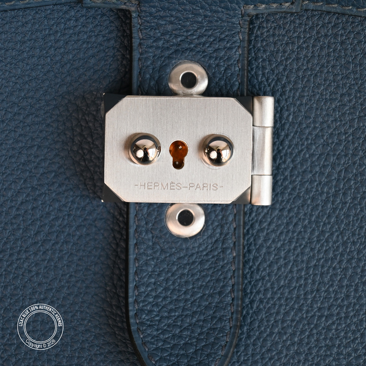 Hermes Sac a Depeches Light 37cm in Bleu de Prusse Togo leather and palladium hardware