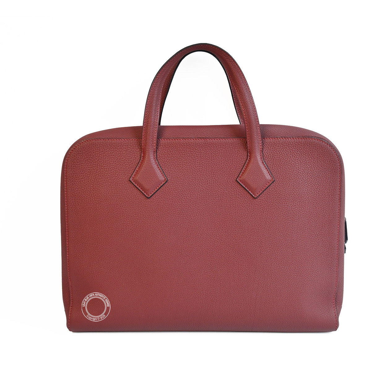Hermes Victoria Light in Rouge H togo leather and palladium hardware