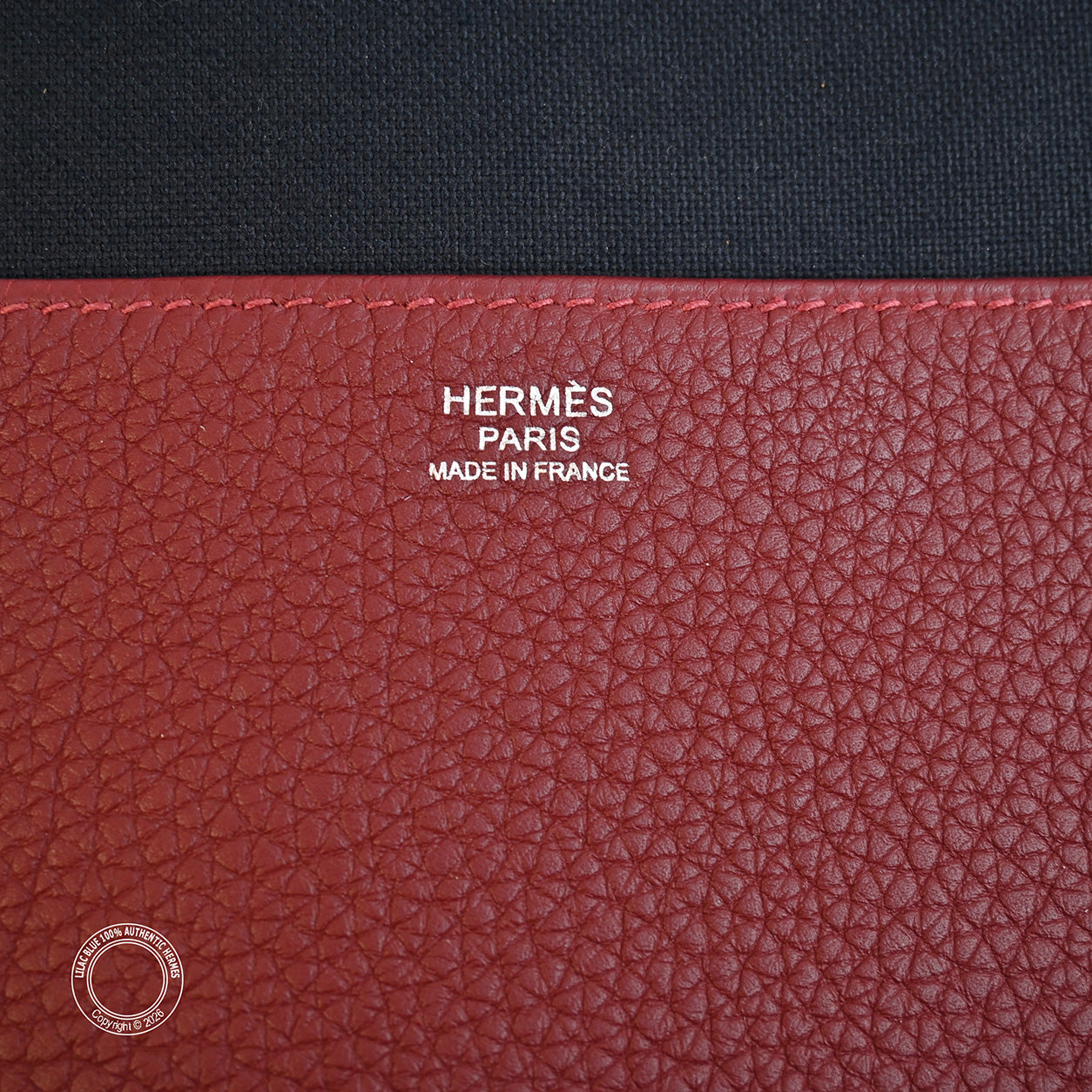 Hermes Victoria Light in Rouge H togo leather and palladium hardware