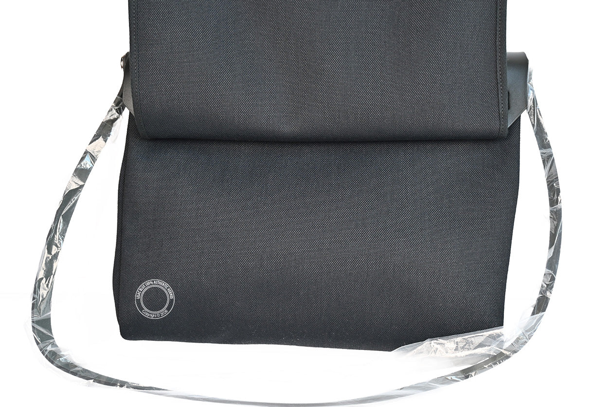 Hermes Herbag Messenger 39 in Black Hunter Leather and Militaire Canvas with palladium hardware