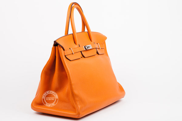 Hermès Birkin 40cm Orange Clemence PHW - Preloved