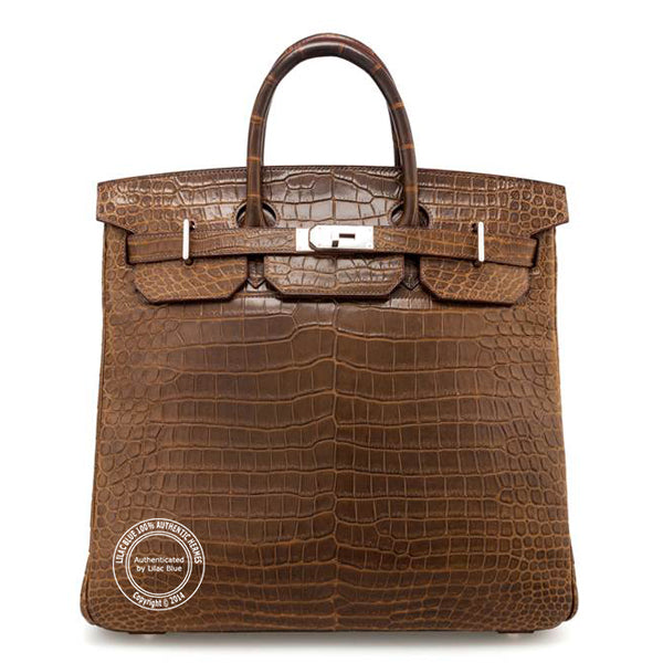 Hermès Birkin 40cm Gris Elephant HAC Matte Croc PHW