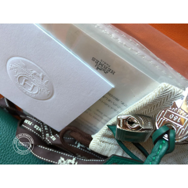 Hermès Kelly 40cm Malachite/Bleu Izmir Clemence PHW