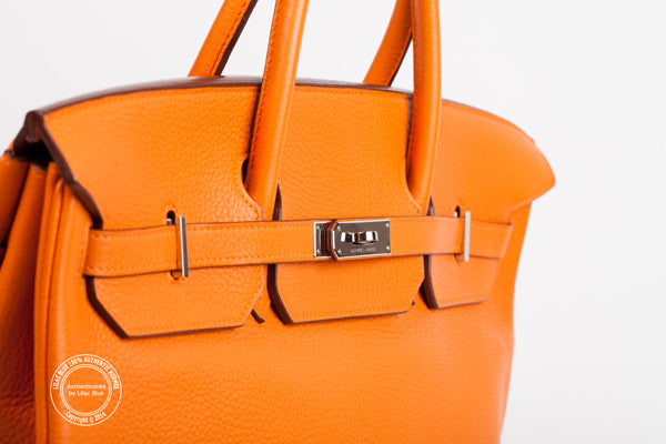 Hermès Birkin 40cm Orange Clemence PHW - Preloved