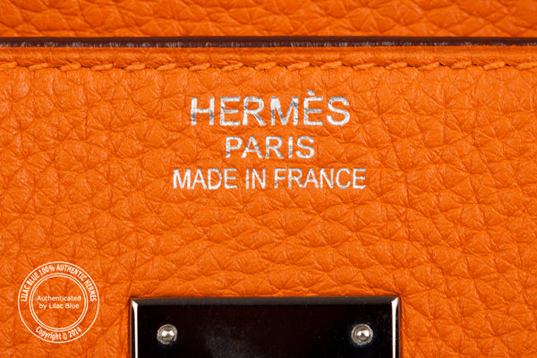 Hermès Birkin 40cm Orange Clemence PHW - Preloved