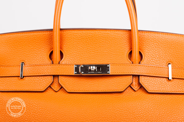 Hermès Birkin 40cm Orange Clemence PHW - Preloved
