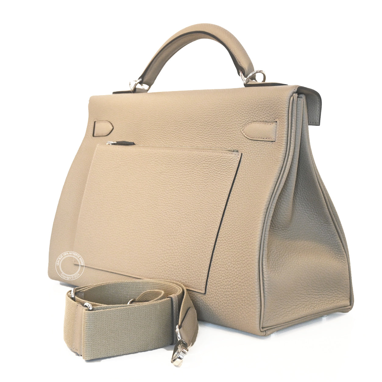 Hermès Kelly 42cm Beige Marfa Maxi Togo PHW