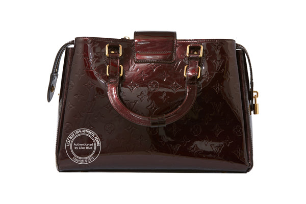 Louis Vuitton Burgundy Monogram Vernis Handbag - Preloved