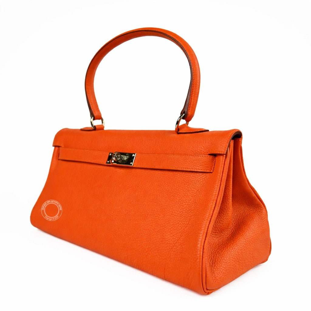 Hermes Kelly 42cm Orange JPG Shoulder Clemence PHW - Preloved