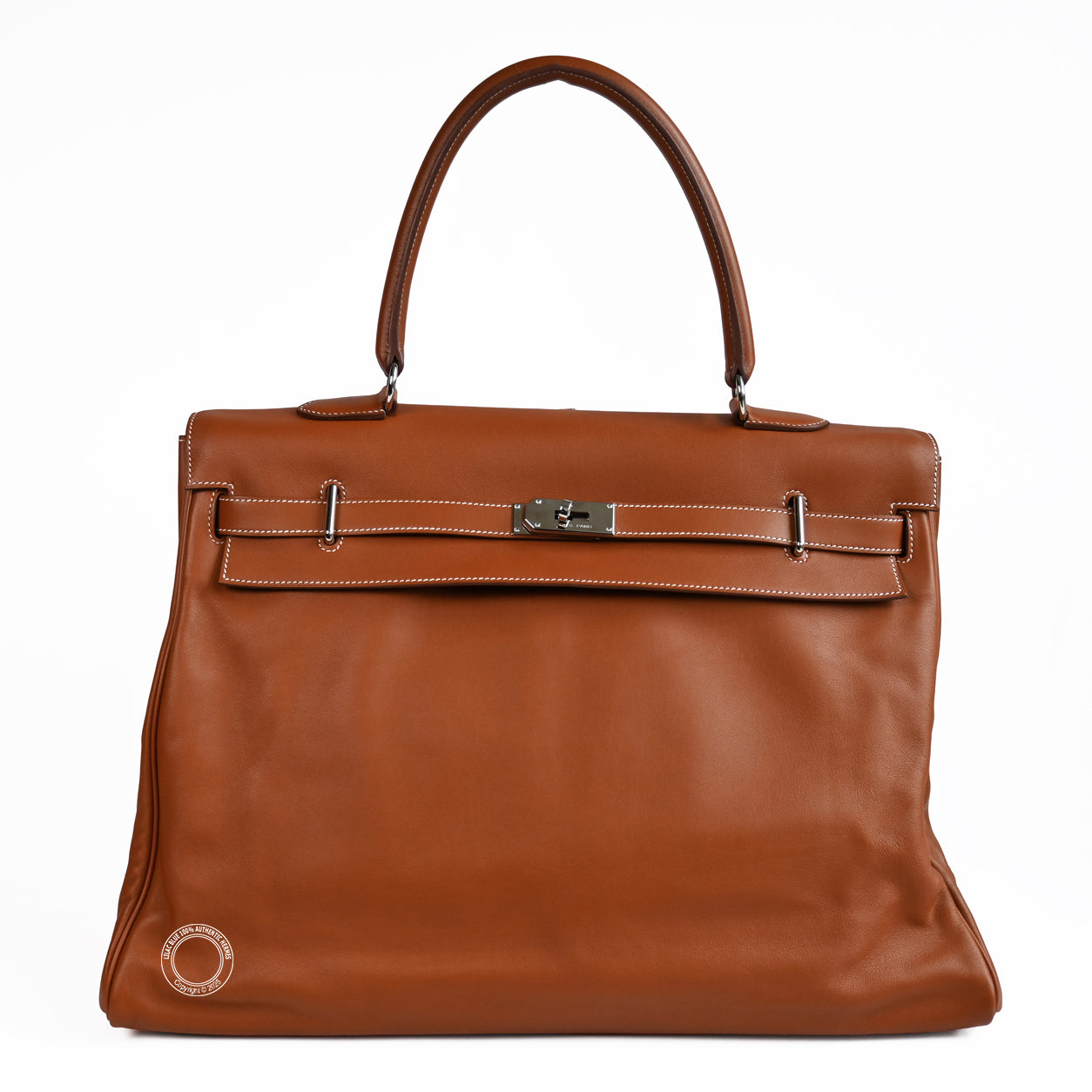 Hermes Kelly 50cm Fauve Relax Sikkim PHW - Preloved