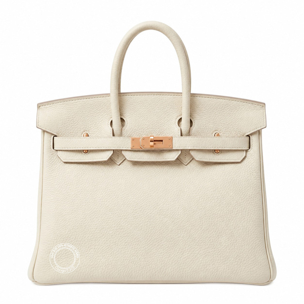 Hermès Birkin 25cm Craie Togo RGHW - Preloved
