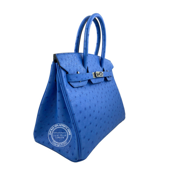 Hermes Birkin 30cm Bleuet Ostrich PHW