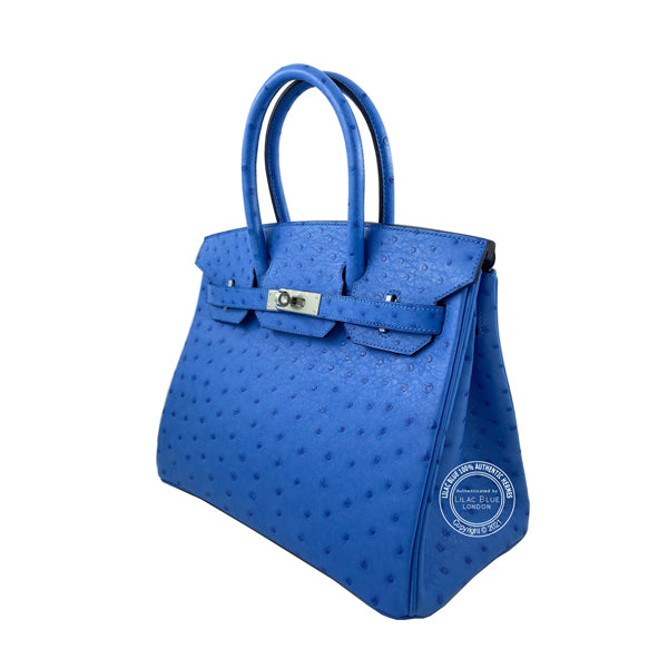 Hermes Birkin 30cm Bleuet Ostrich PHW