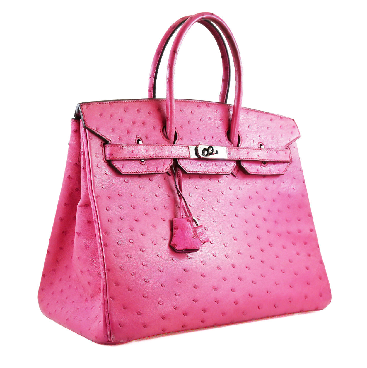 Hermès Birkin 35cm Fuchsia Birkin Ostrich PHW - Preloved