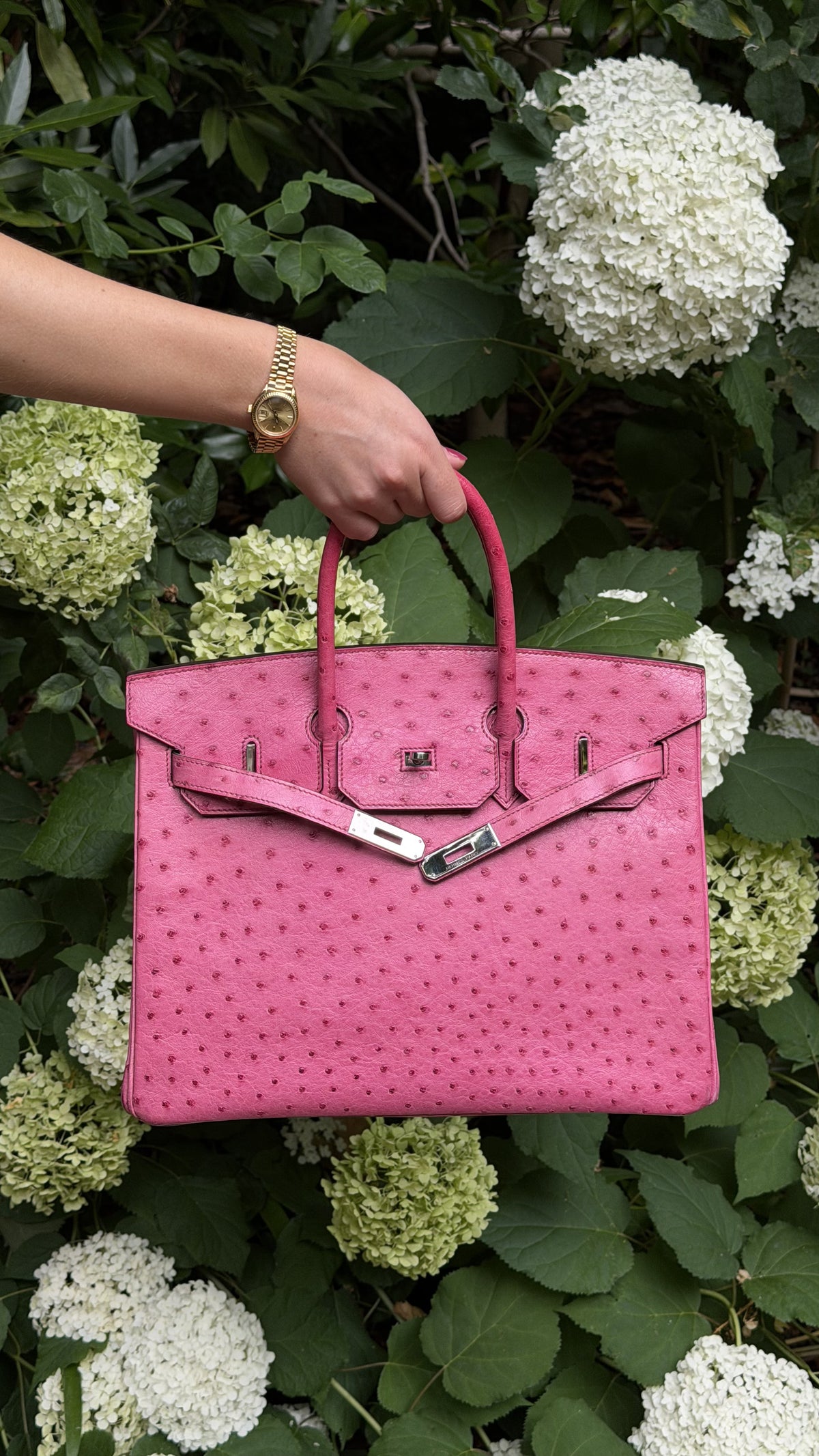 Hermès Birkin 35cm Fuchsia Ostrich PHW - Preloved