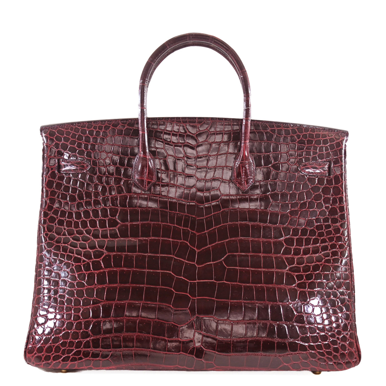 Hermès Birkin 40cm Bordeaux  Shiny Croc GHW - Preloved