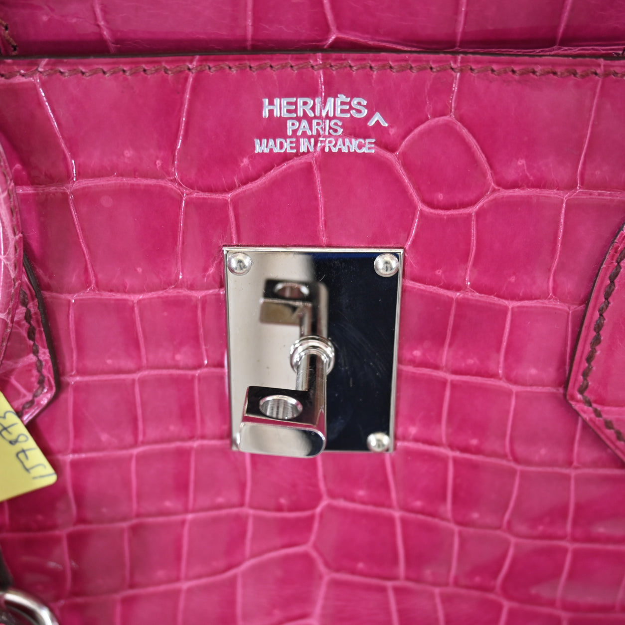 Hermès Birkin 42cm Fuchsia JPG Shoulder Shiny Croc PHW - Preloved