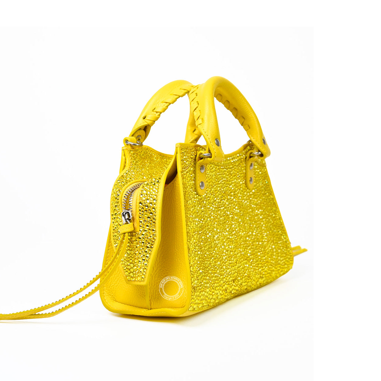 Balenciaga NEO Classic City Mini Bright Yellow with Swarovski Crystals