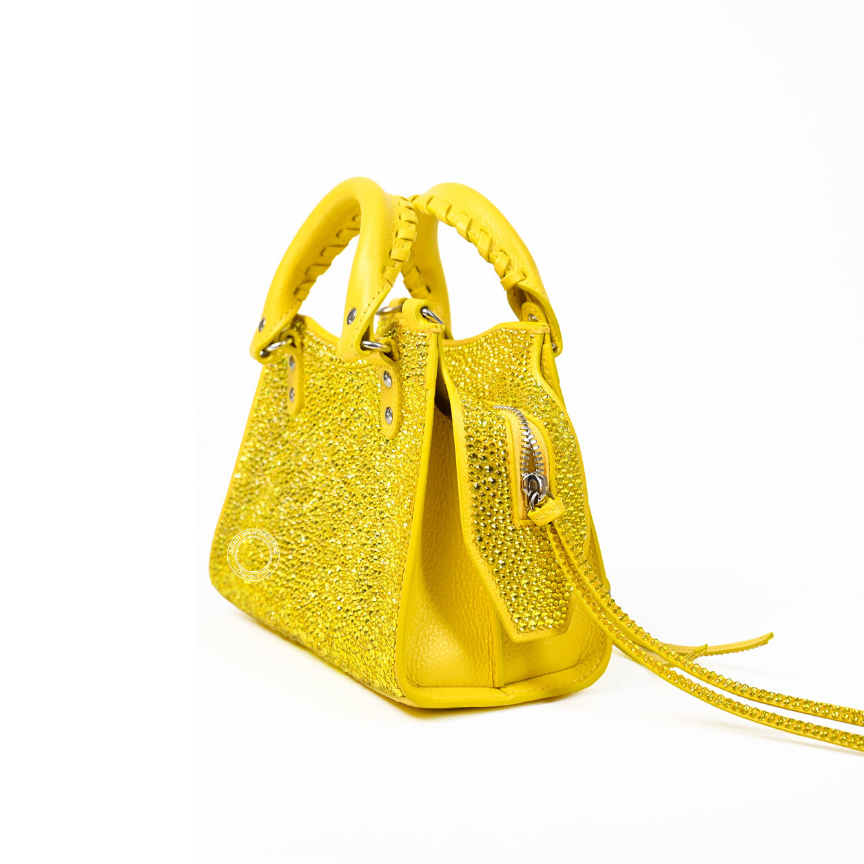 Balenciaga NEO Classic City Mini Bright Yellow with Swarovski Crystals