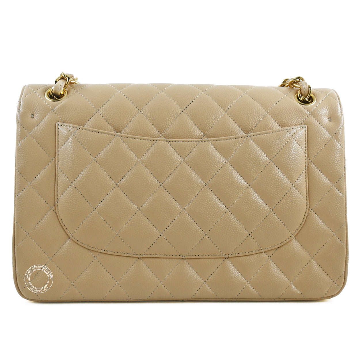 Chanel Double Flap Jumbo Beige Caviar GHW - Preloved