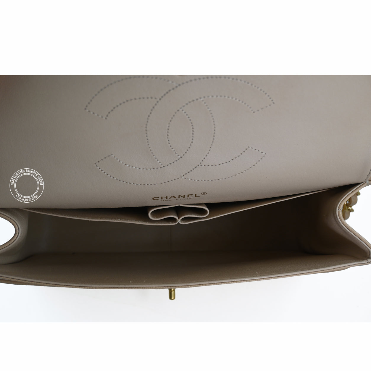 Chanel Double Flap Jumbo Beige Caviar GHW - Preloved