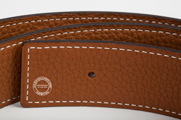 Hermès Idem Belt. Black & Gold Leather, Palladium