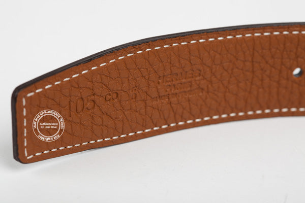 Hermès Idem Belt. Black & Gold Leather, Palladium