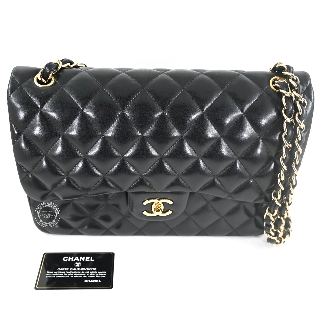 Chanel Jumbo Flap Black Lambskin GHW -Preloved