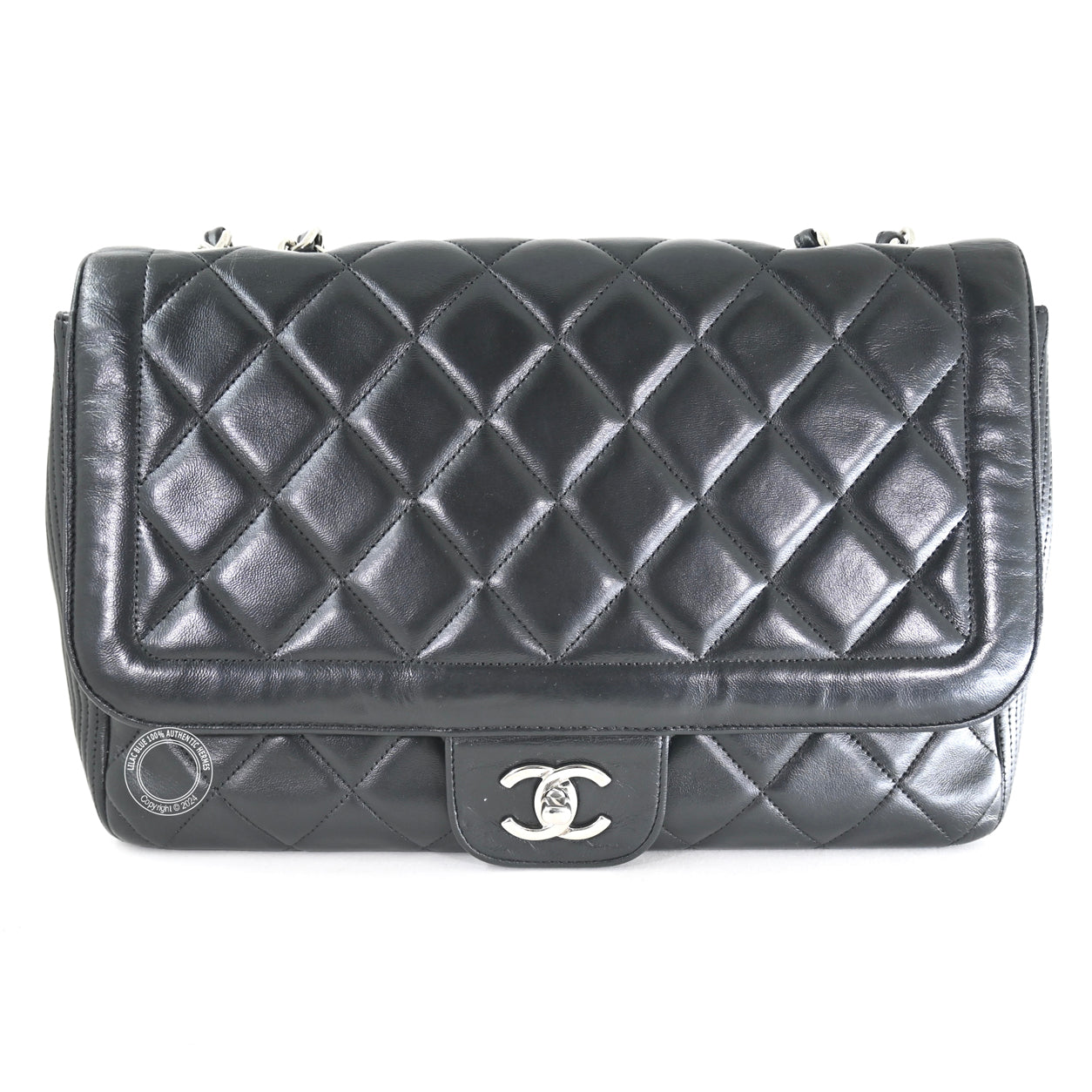 Chanel Jumbo Flap Black Lambskin PHW -Preloved