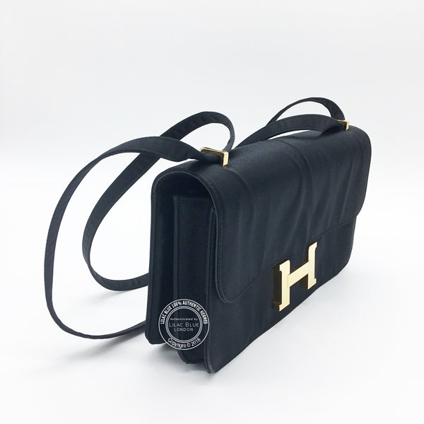 Hermès Constance 25cm Black Elan Silk GHW - Vintage