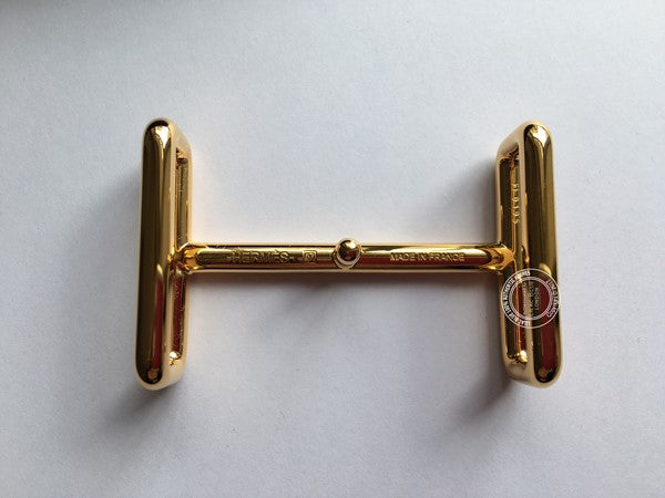 Hermès Idem Belt. Black & Etoupe Leather, Gold