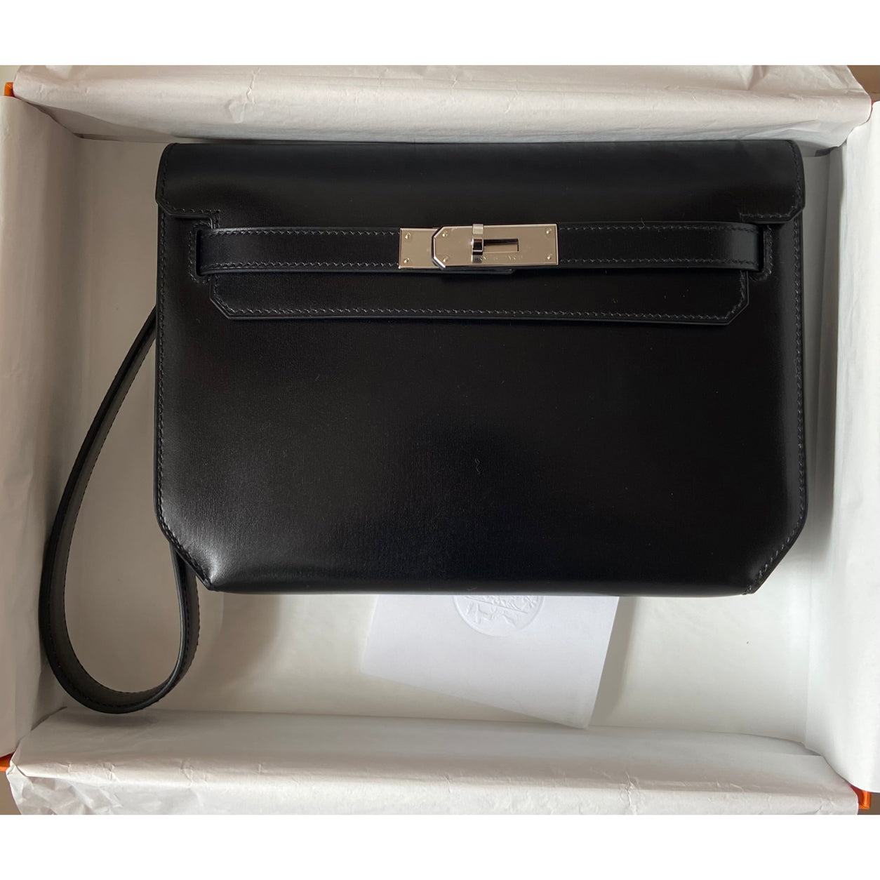Hermes Kelly Depeche 25 Black Box PHW