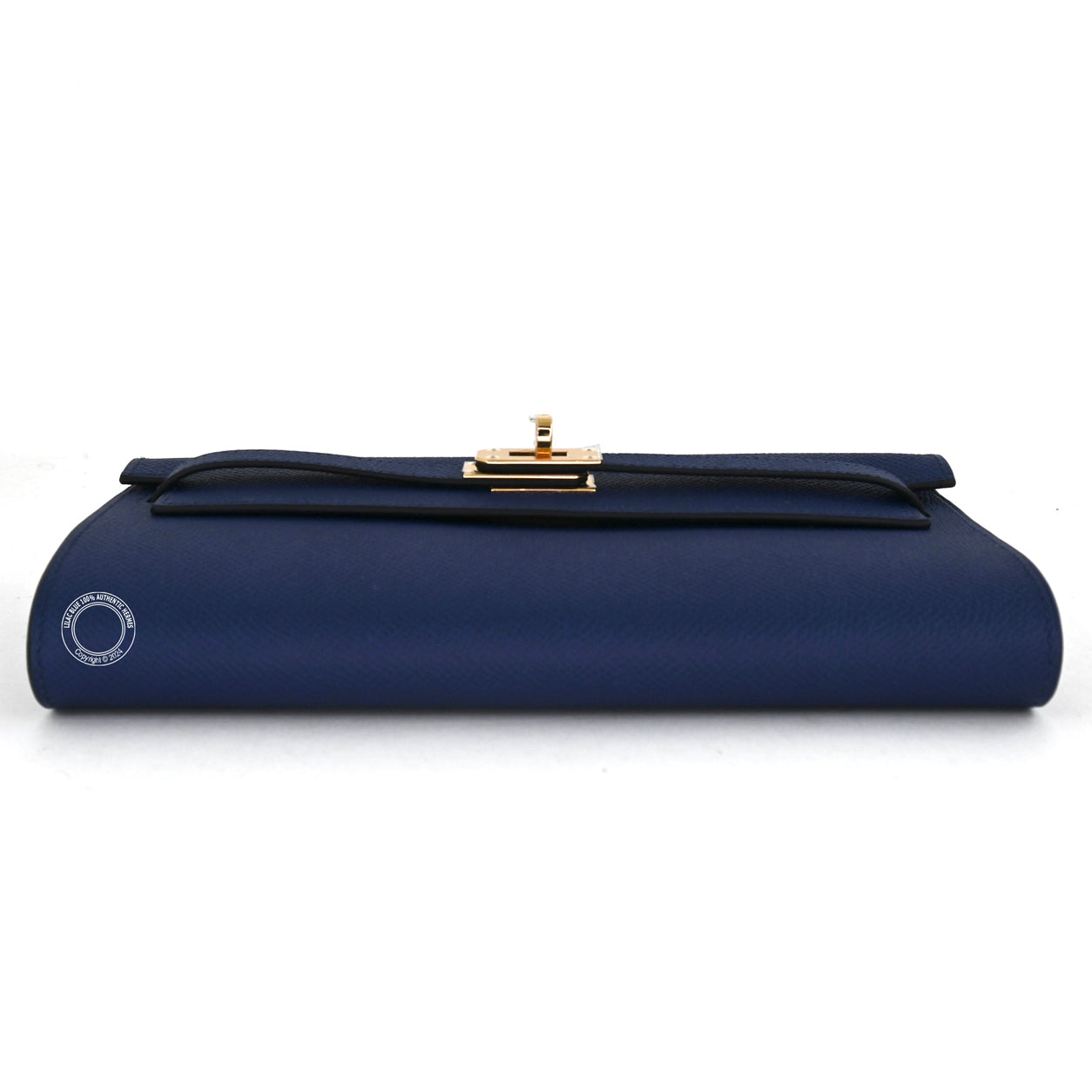 Hermès Kelly 20cm Wallet to Go Bleu Saphir Epsom GHW