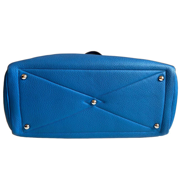 Hermès Victoria II Bleu de Galice Clemence PHW - Preloved