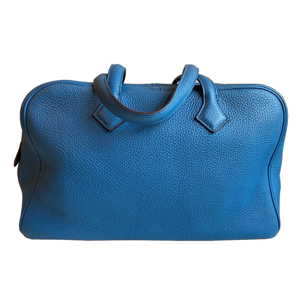 Hermès Victoria II Bleu de Galice Clemence PHW - Preloved