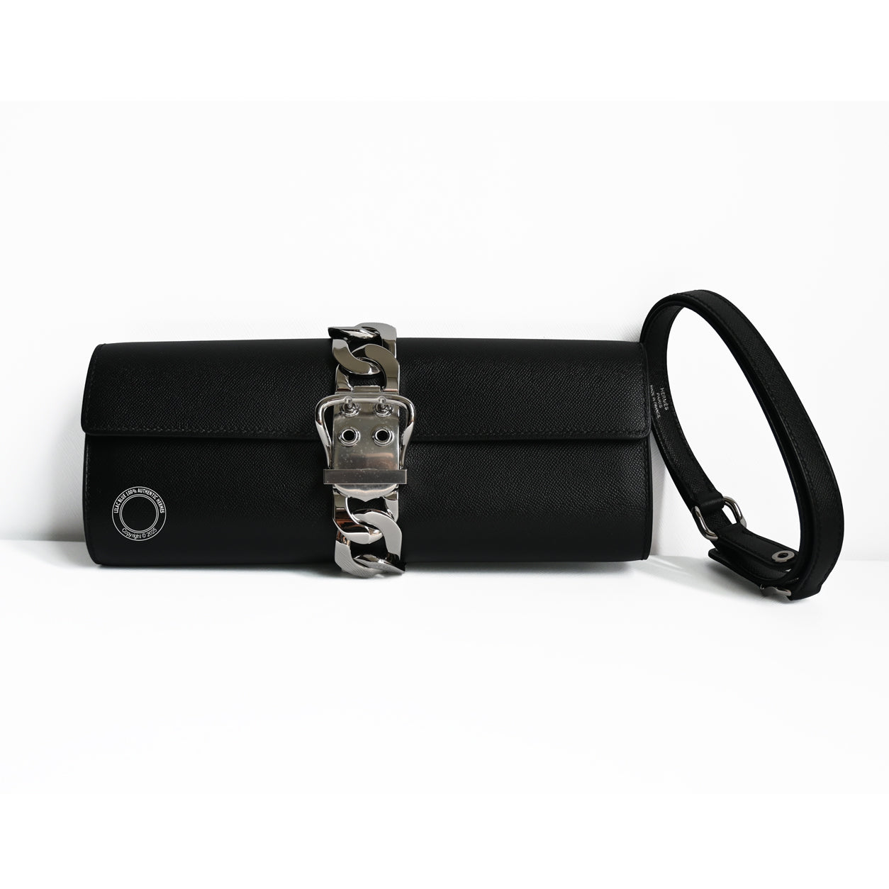 Hermes Boucle Sellier Chaîne Black Epsom PHW