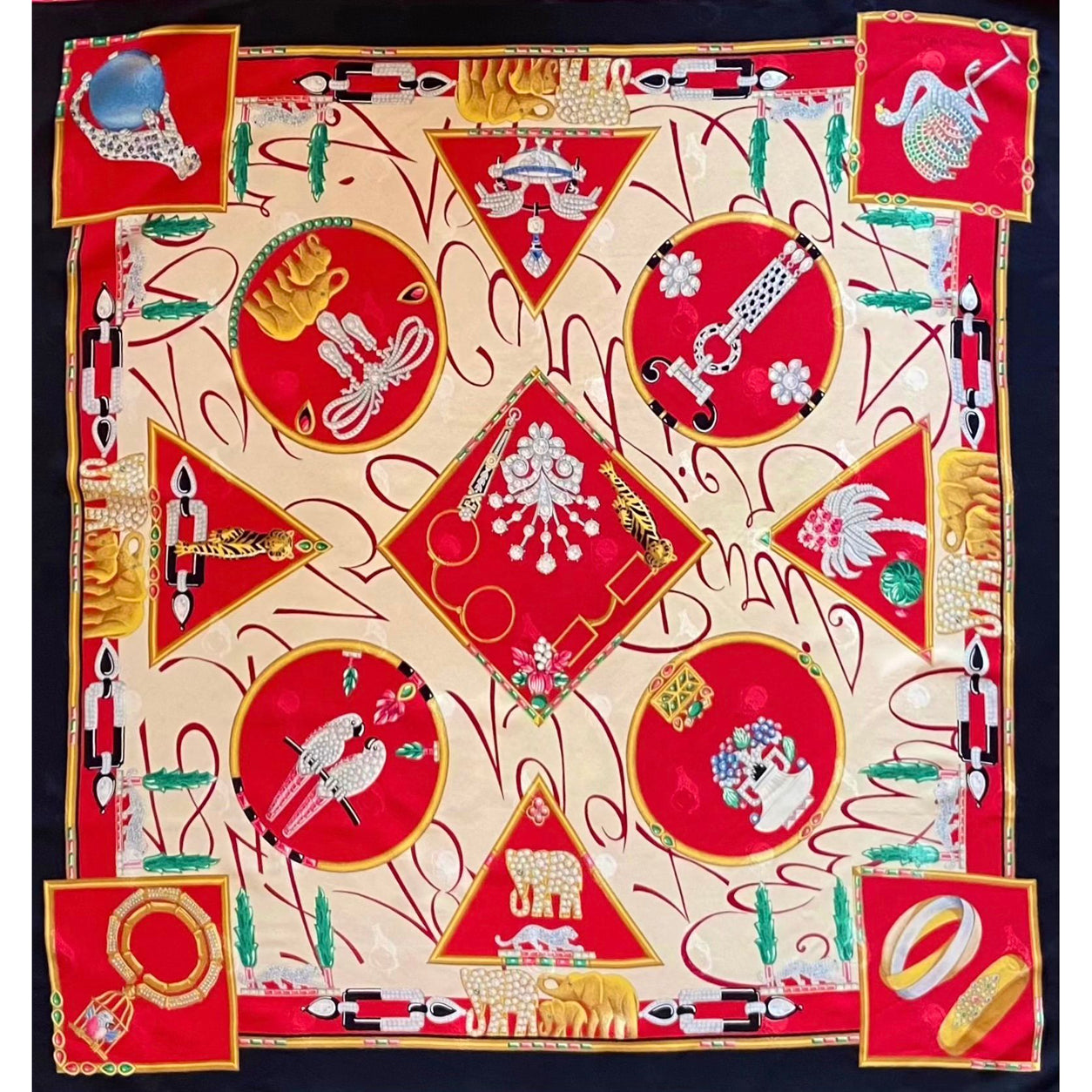 Cartier Scarf Animal Jewellery. Red & Black