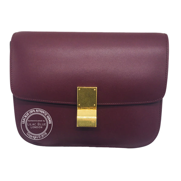Celine Classic Box Bag Medium Burgundy