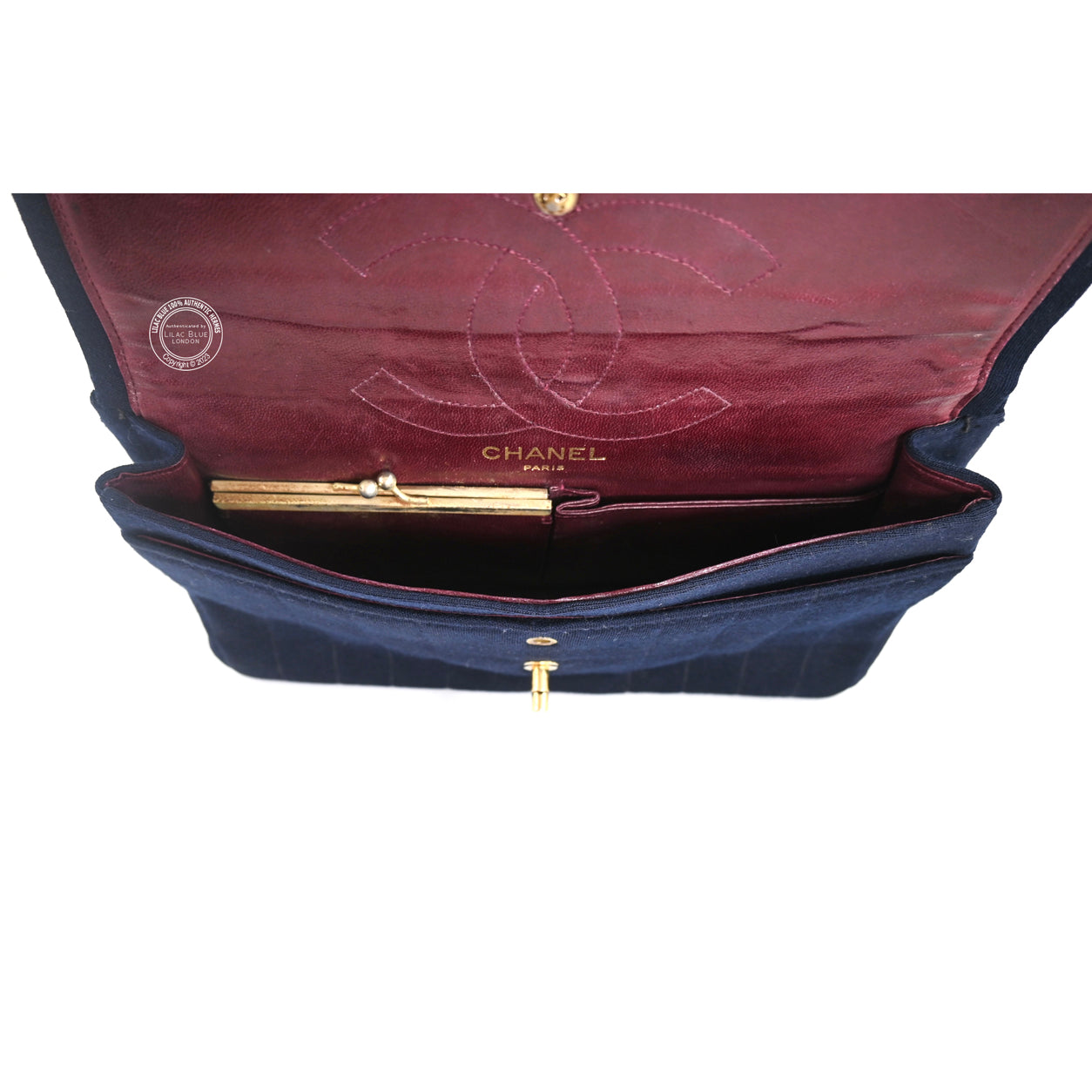 Chanel 2.55 Navy Cloth GHW - Preloved