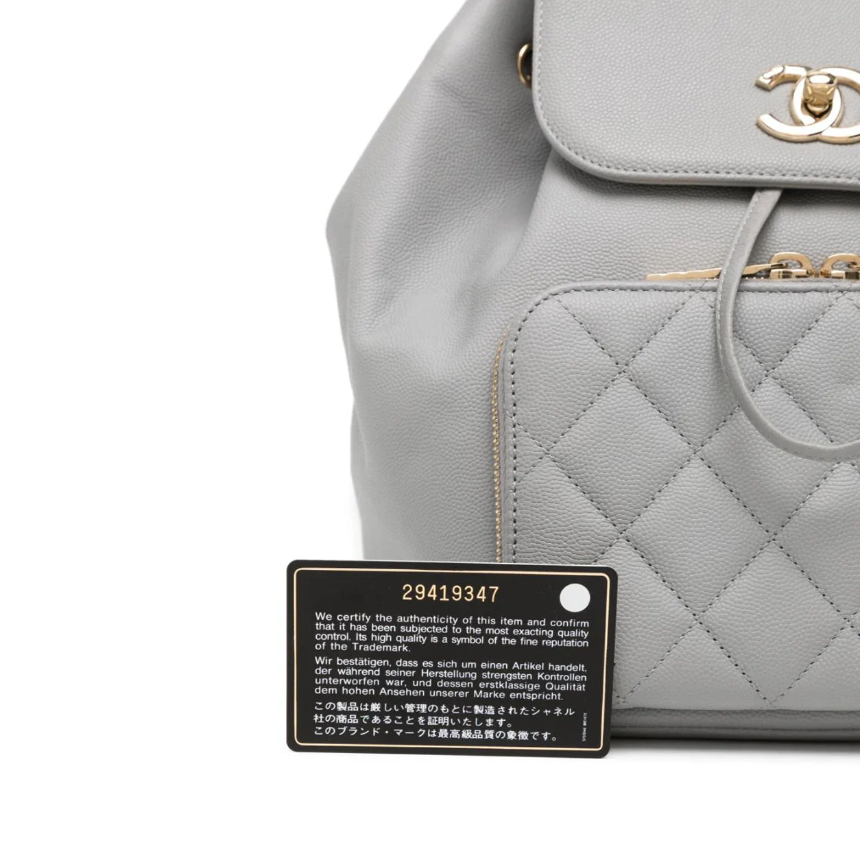 Chanel Affinity Backpack Grey Calfskin GHW - Preloved