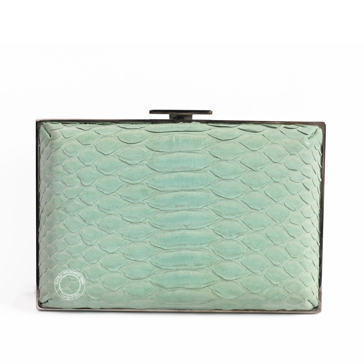 Chanel Box Clutch Mint Green Python PHW - Preloved