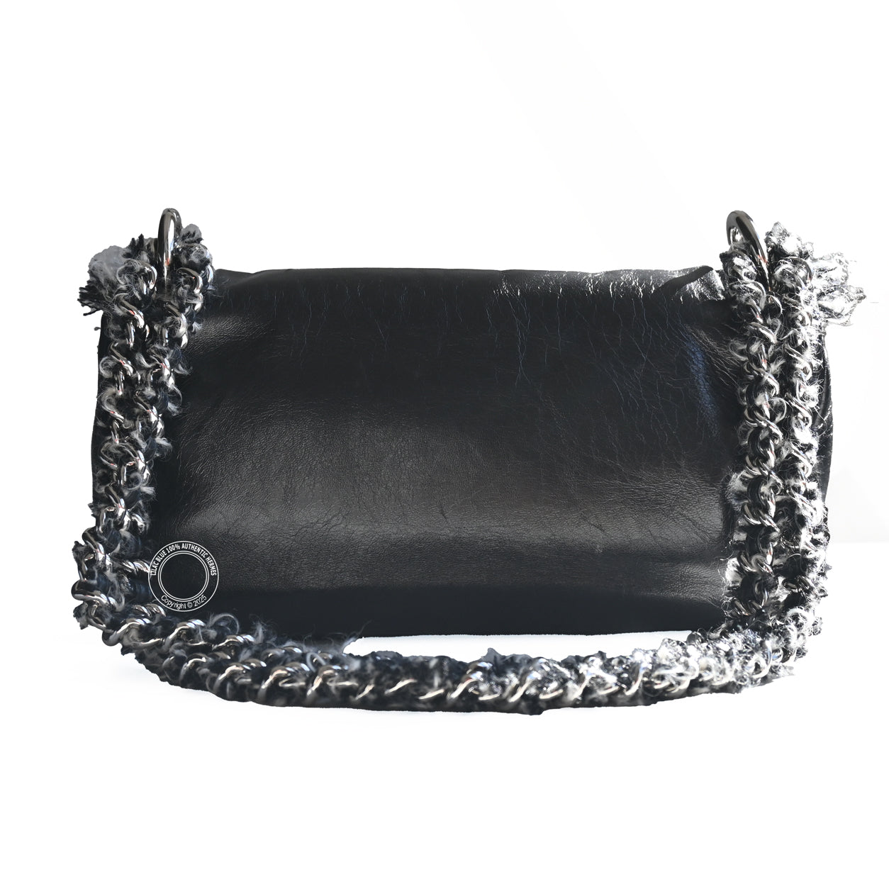 Chanel Funny Tweed Flap Bag Black Lambskin PHW - Preloved