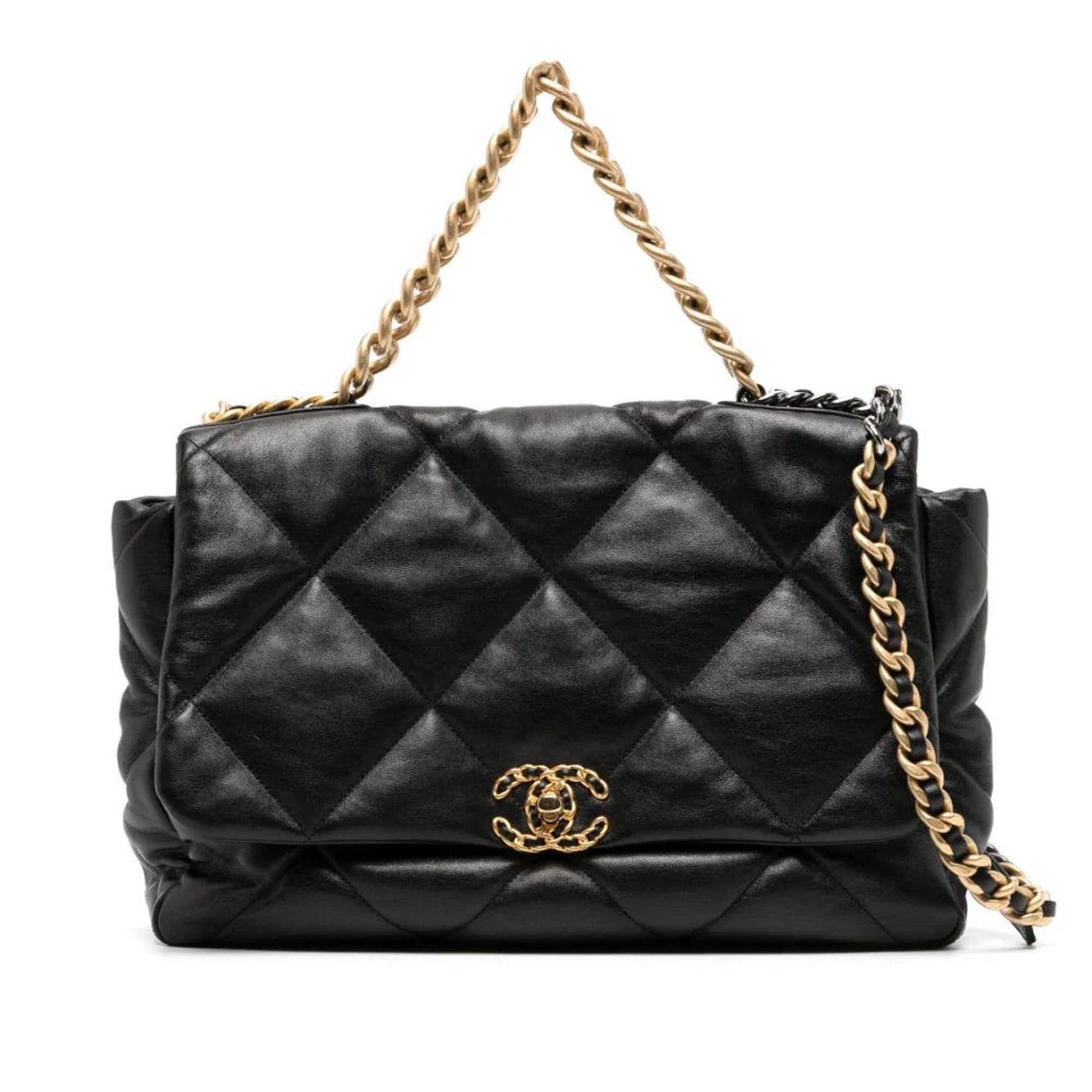 Chanel Maxi Flap 19 Black Calf GHW - Preloved