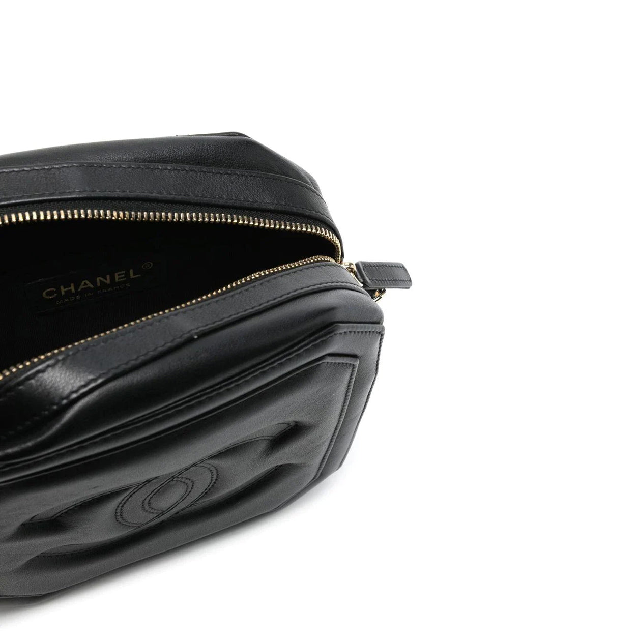 Chanel Octagon Camera Bag Black Lambskin PHW - Preloved