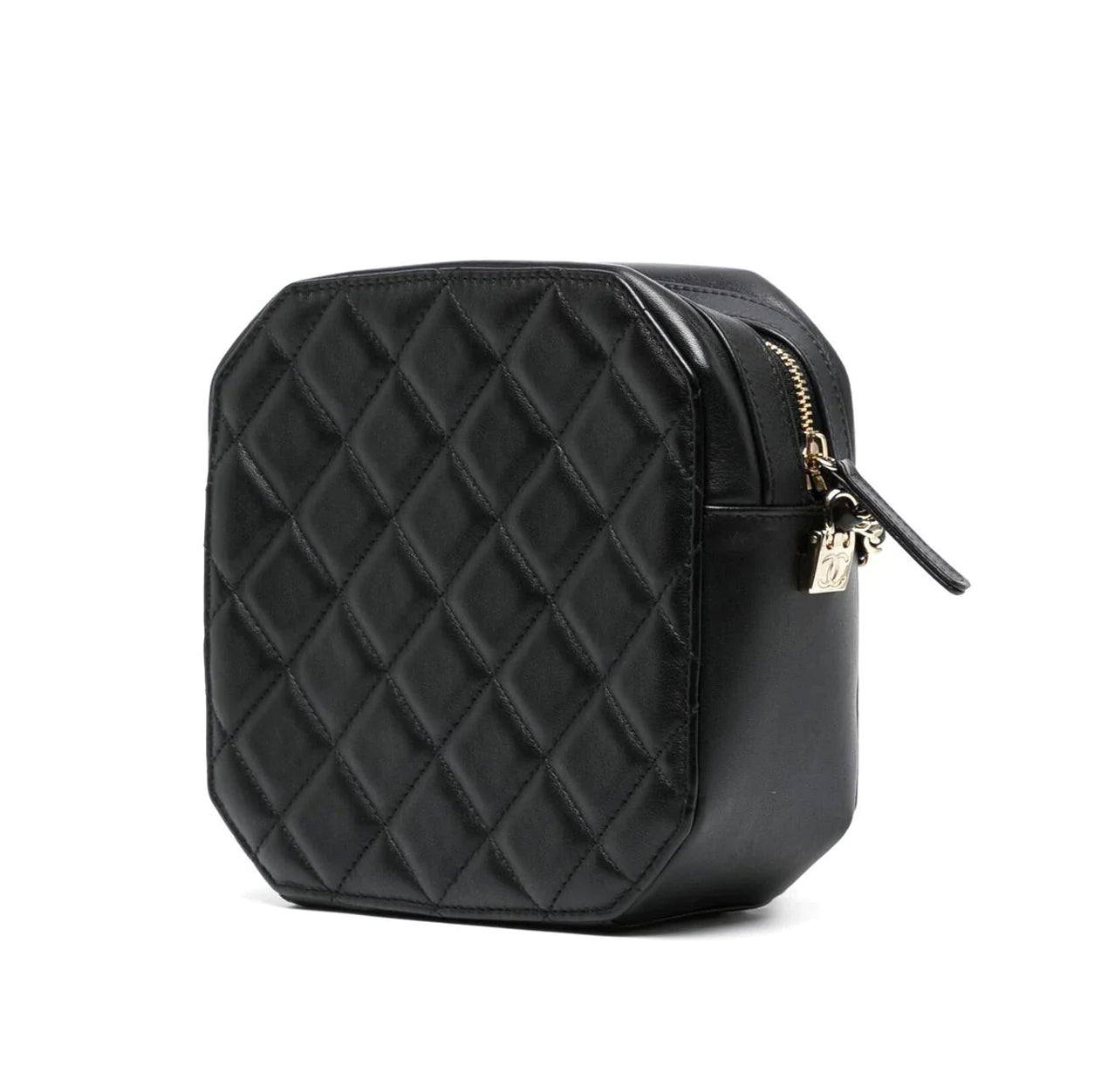 Chanel Octagon Camera Bag Black Lambskin PHW - Preloved