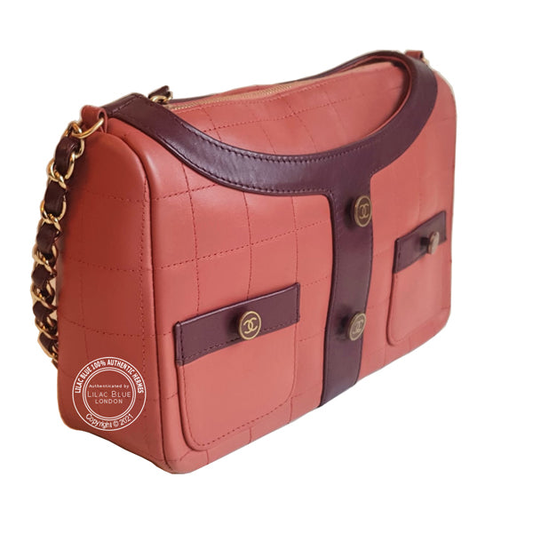 Chanel Small Girl Shoulder Bag Pink Quilted Calfskin