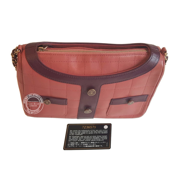 Chanel Small Girl Shoulder Bag Pink Quilted Calfskin