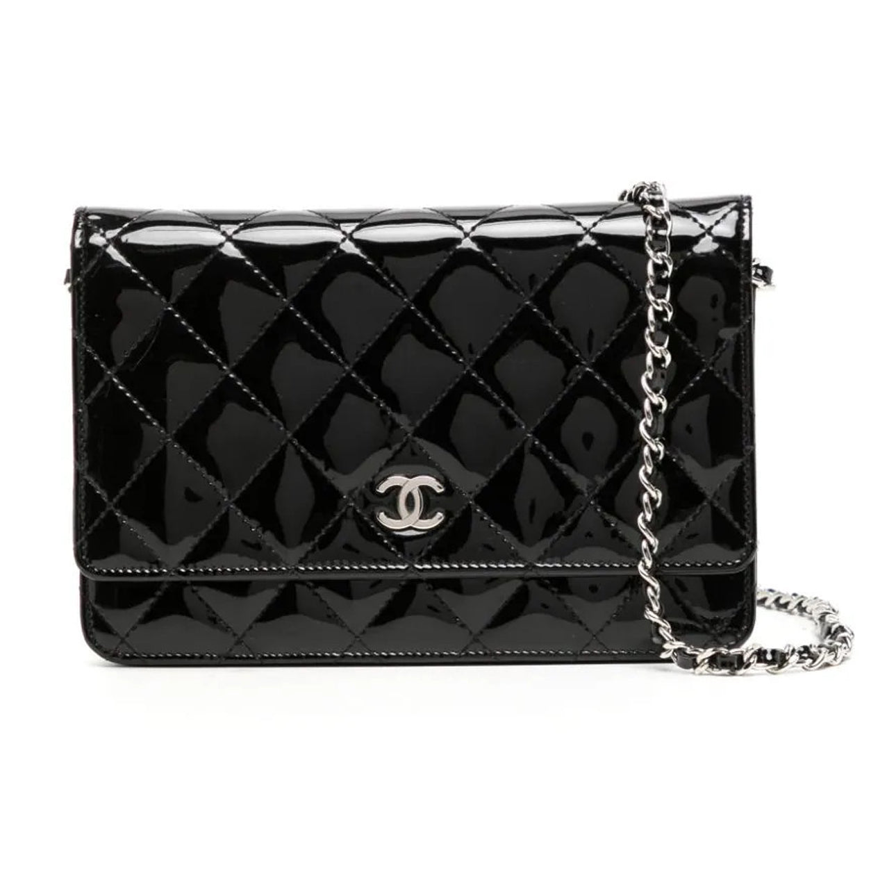 Chanel WOC Black Patent PHW - Preloved