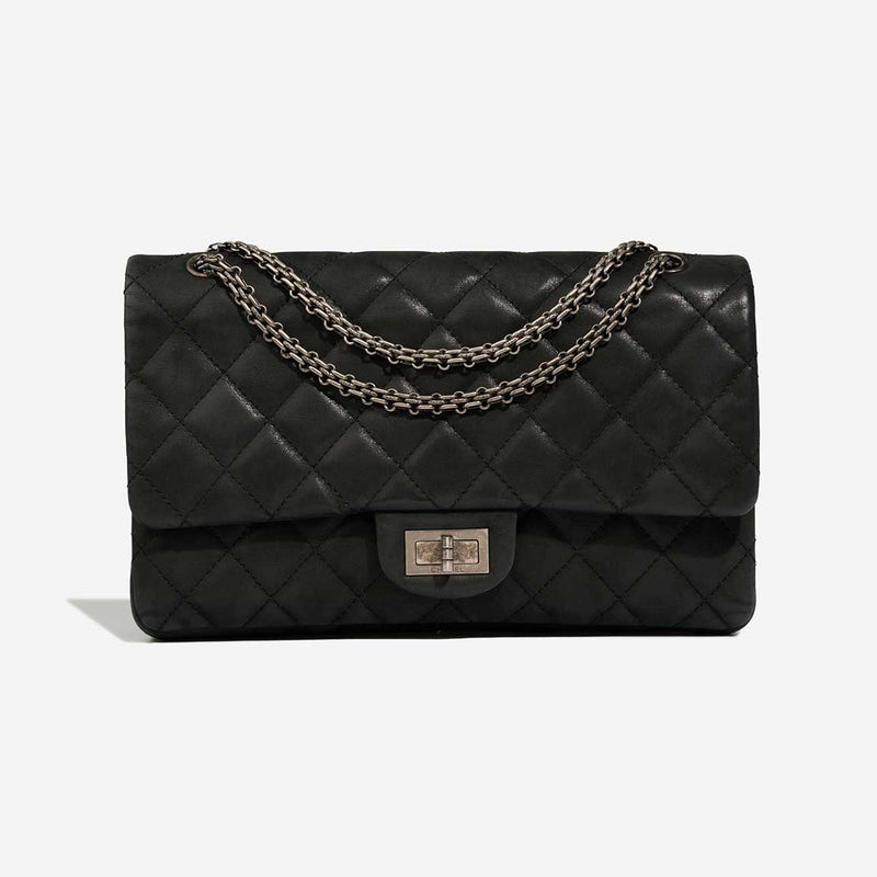 Chanel 2.55 227 Reissue Anthracite Coated Calf Ruthenium Hardware - Preloved